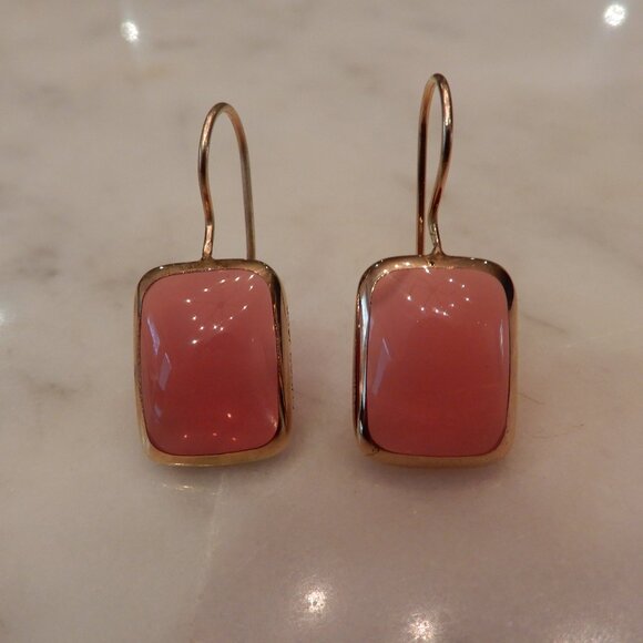 Hand Made Glass and Gold Tone Earrings - Picture 1 of 4